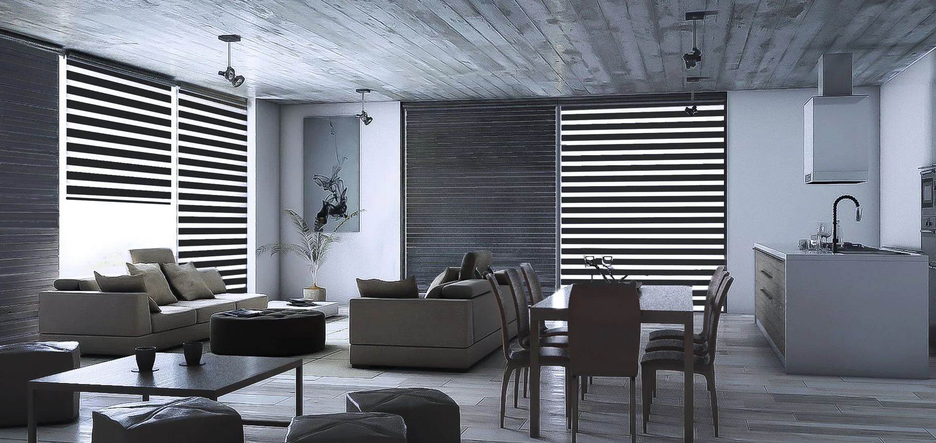Cortinas Sheer Elegance instaladas en sala de vivienda en Bogotá por Dkorblinds